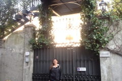 Standing in front of George Clooney's gate