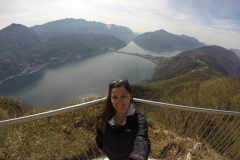 Standing on top of a hill overlooking Lugano Lake