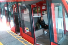 Riding the Funicular to the top of the hill